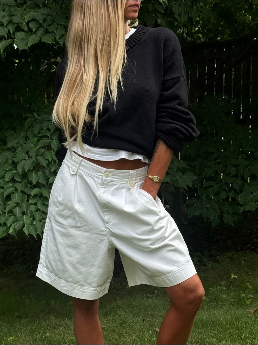 GAP Black Cotton Crewneck Sweater